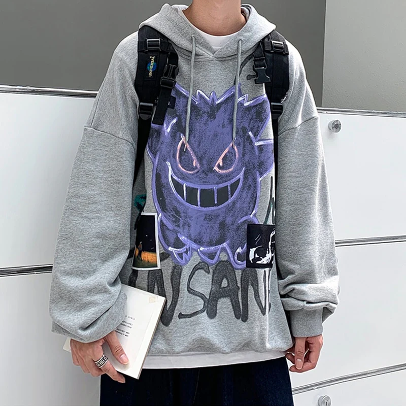 'Insane' Dark Gengar Oversized Cotton Hoodie - Image 10
