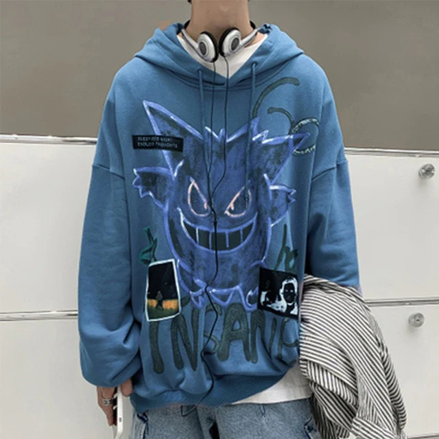 'Insane' Dark Gengar Oversized Cotton Hoodie - Image 12