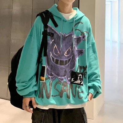 'Insane' Dark Gengar Oversized Cotton Hoodie - Image 13