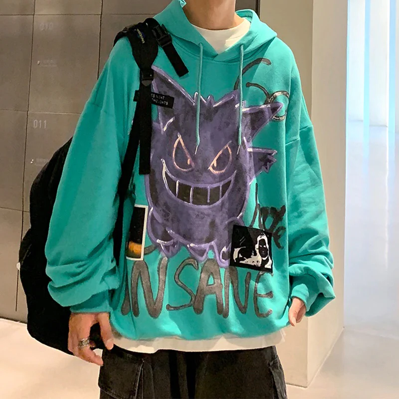 'Insane' Dark Gengar Oversized Cotton Hoodie - Image 3