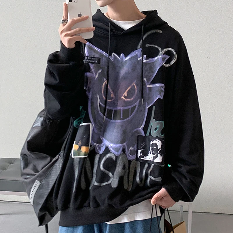 'Insane' Dark Gengar Oversized Cotton Hoodie - Image 5