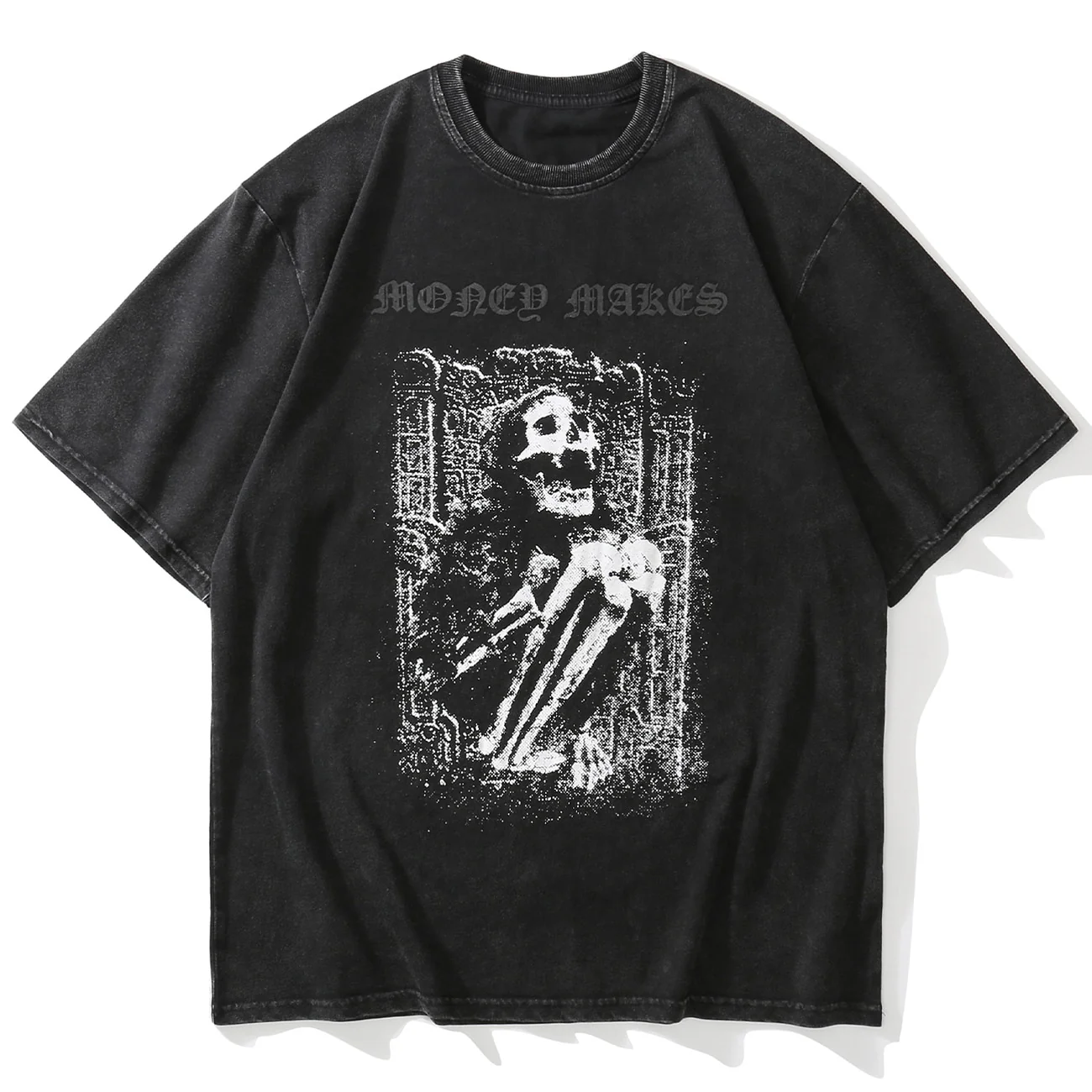 Money Makes Acid Wash Cotton Tee - Image 6