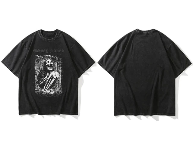 Money Makes Acid Wash Cotton Tee - Image 7