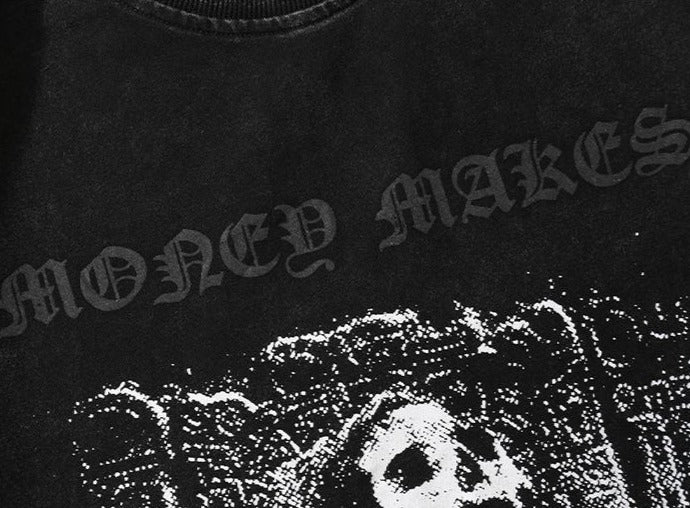 Money Makes Acid Wash Cotton Tee - Image 9