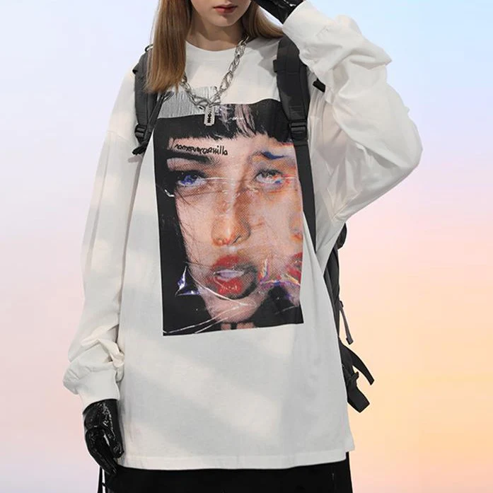 Surreal Reality Long Sleeve Cotton Tee - Image 3